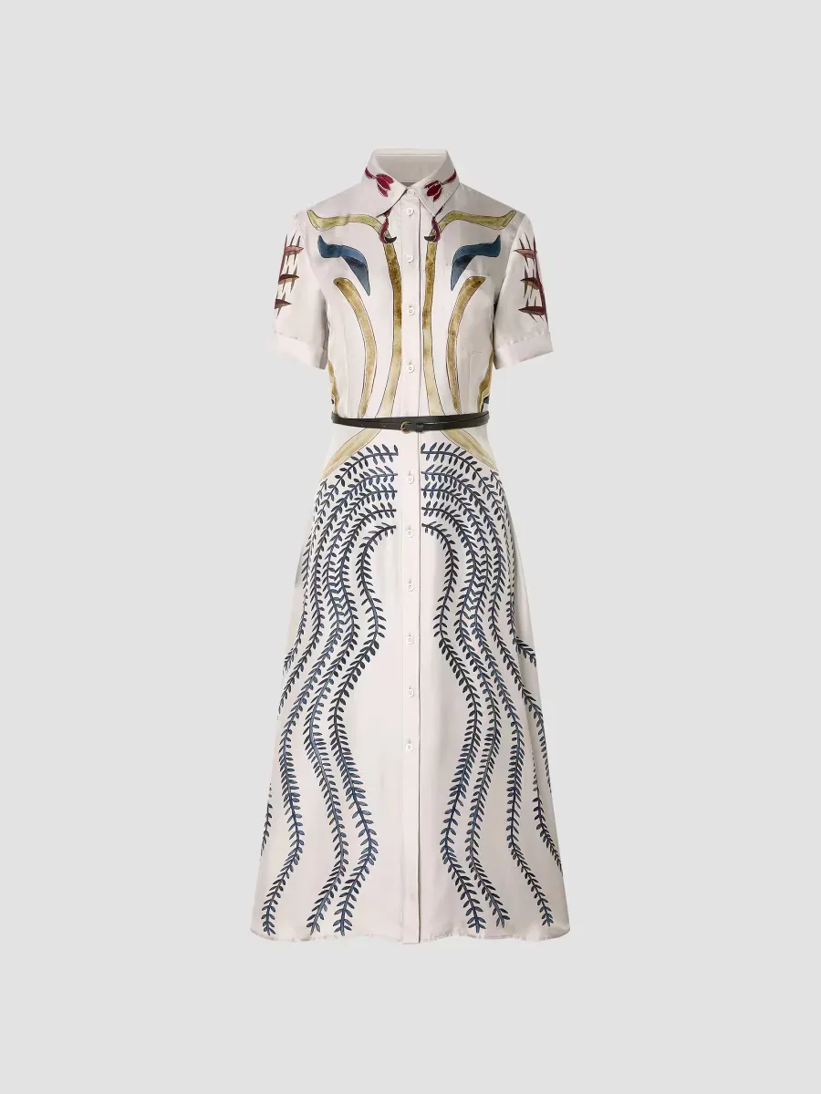 Kiera Printed Silk Shirtdress by Altuzarra