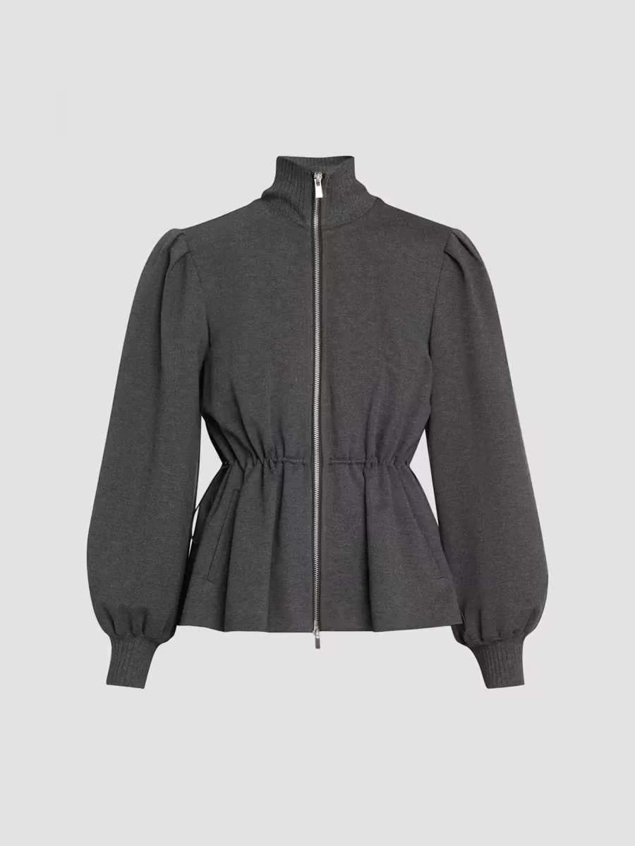 Ida Zip-Front Drawstring Jacket by Toccin