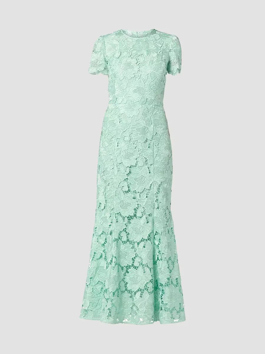 Brie Floral Lace Trumpet Maxi Dress