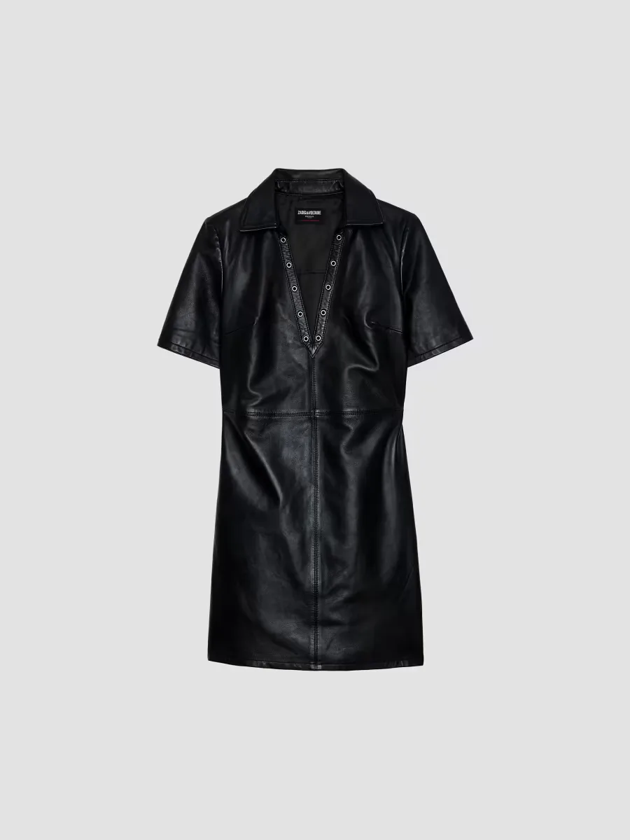 Ralmy Grommet Embellished Leather Minidress by Zadig & Voltaire