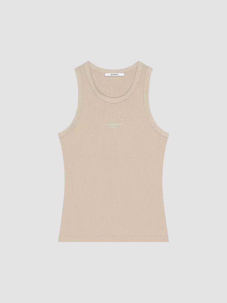 Slim Fit Tank Top in Cotton with Paris Print by GIVENCHY