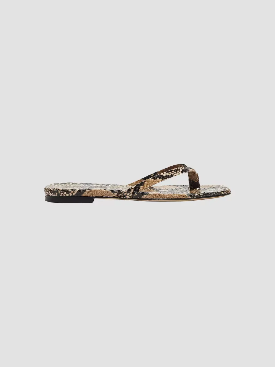 Renee Snake-Embossed Leather Sandals by Aeyde