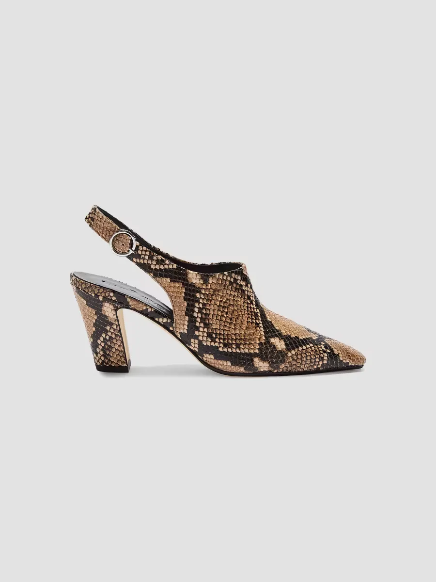 Maude Snake-Embossed Leather Slingback Pumps by Aeyde