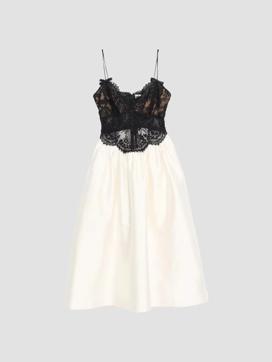 Lace Taffeta Midi Dress by Self Portrait