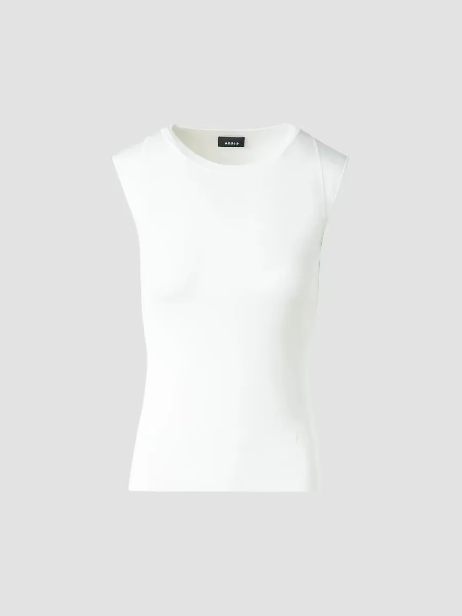 Stretch-Silk Knit Top by Akris