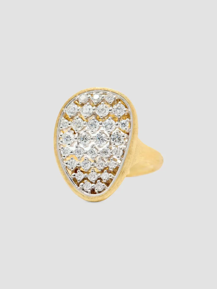 Lunaria Alta 18K Two-Tone Pave Diamond Cocktail Ring, Large by Marco Bicego