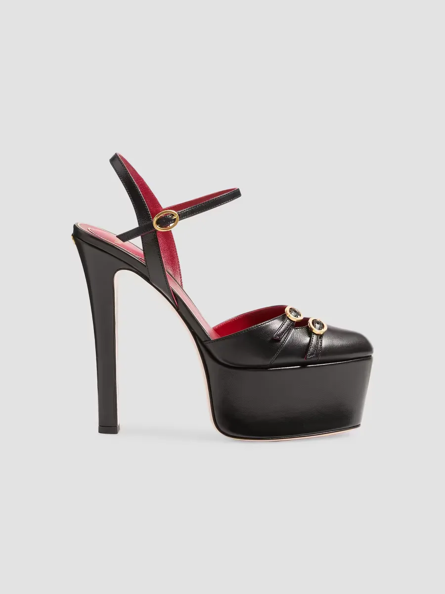 Crasher 145MM Platform Pumps in Kidskin by Valentino
