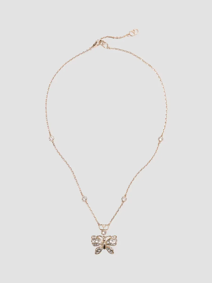 Flutterby Metal and Swarovski Crystals Necklace by Valentino