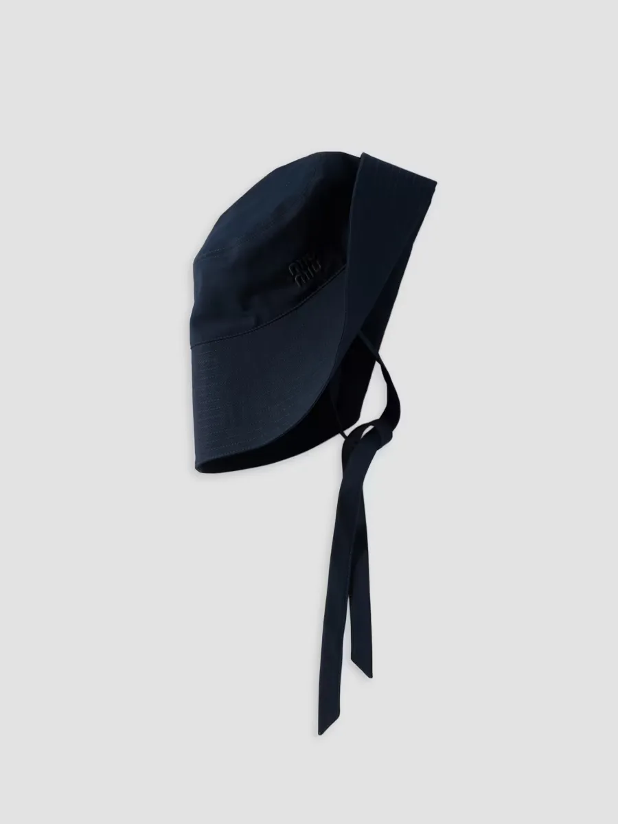 Wide-Brimmed Poplin Bucket Hat by Miu Miu