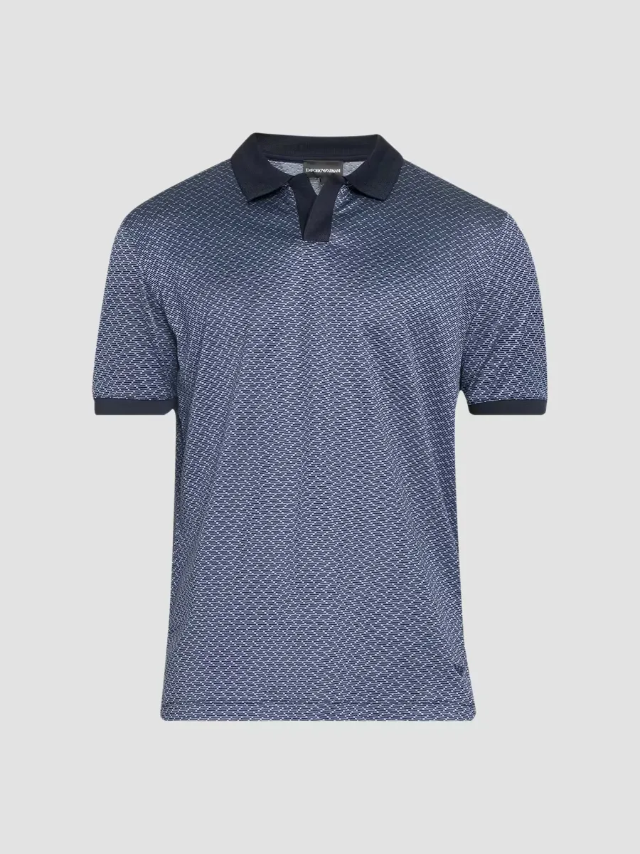 Emporio Armani Stacked Zig Zag Polo Shirt