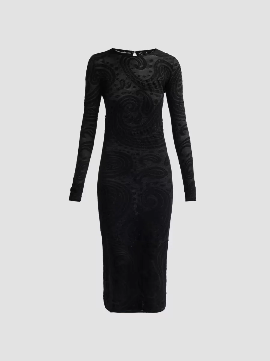 Paisley Mesh Sheath Midi Dress by ETRO