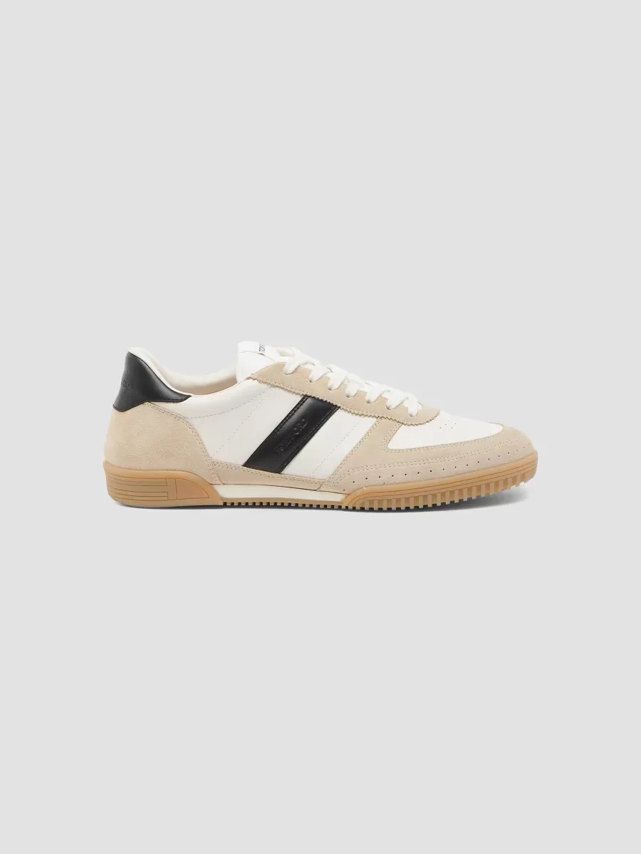 Terence Striped Leather Low-Top Sneakers