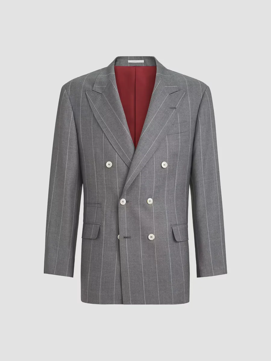 Virgin Wool Chalk Stripe One and a Half Breasted Tailor Blazer