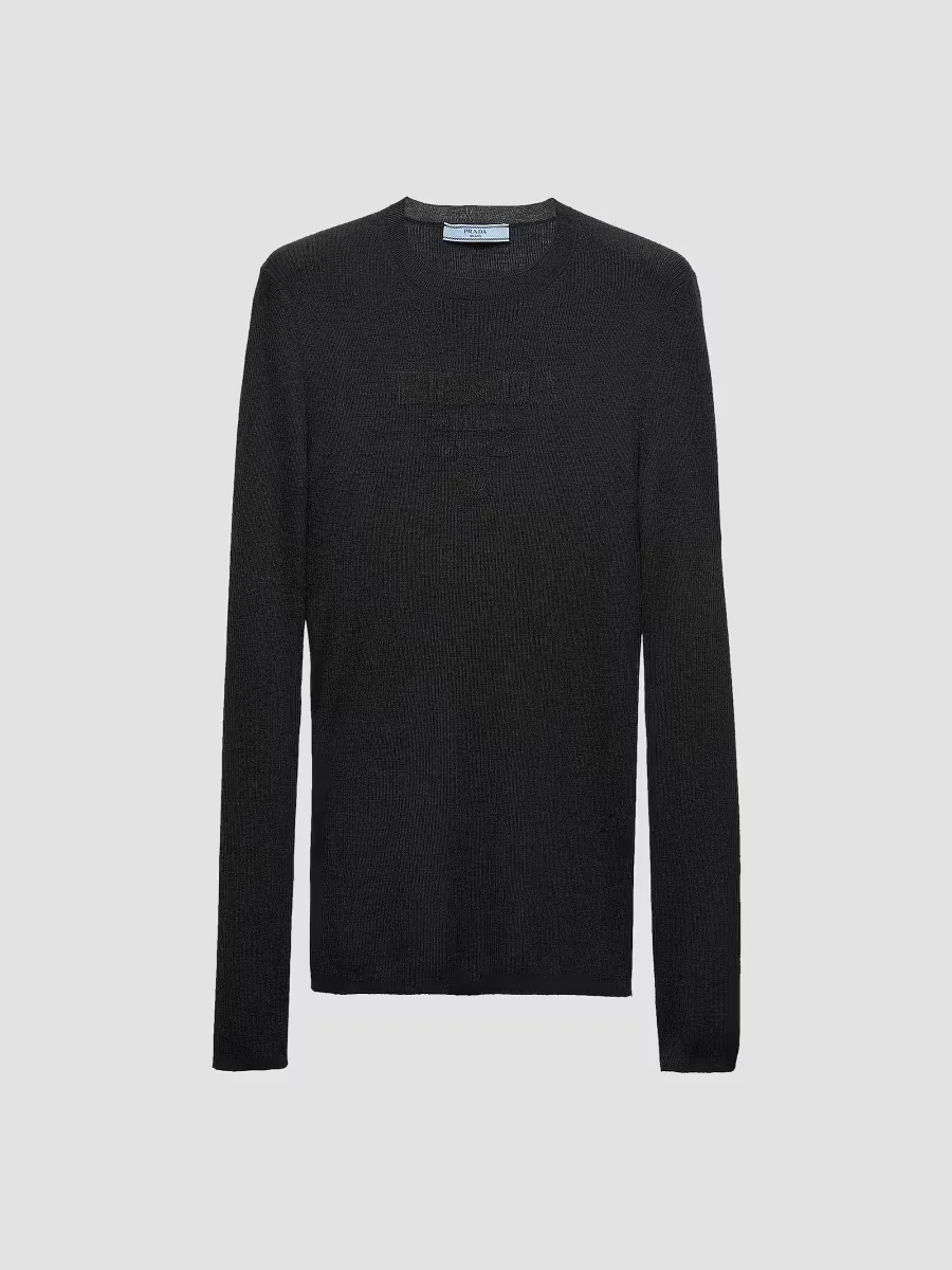 Superfine Wool Crew-Neck Sweater by Prada