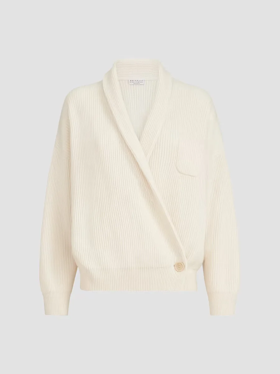 Cashmere English Rib Cardigan