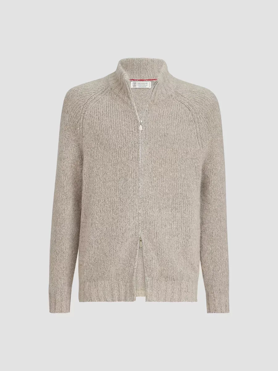 Cashmere and Silk High-Neck Cardigan by Brunello Cucinelli