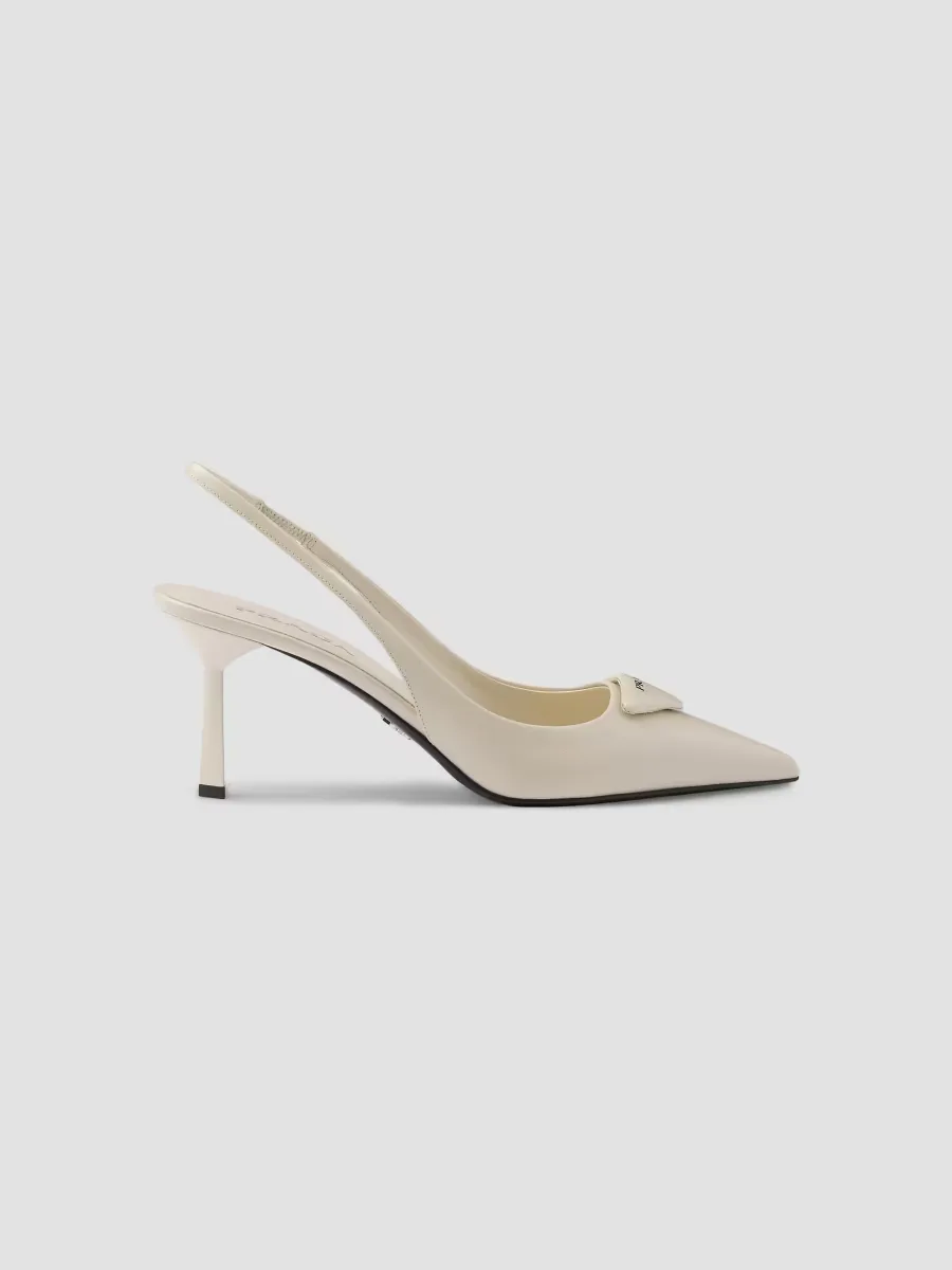 Saffiano 75MM Patent Leather Slingback Pumps