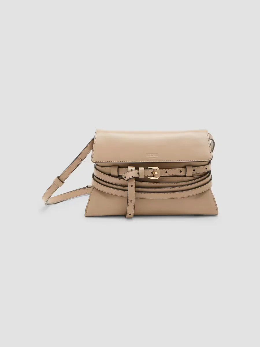 Tie Me Leather Crossbody Bag by Moschino