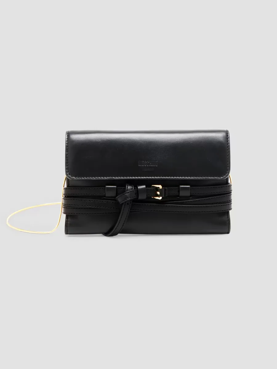 Tie Me Leather Wallet on Chain by Moschino