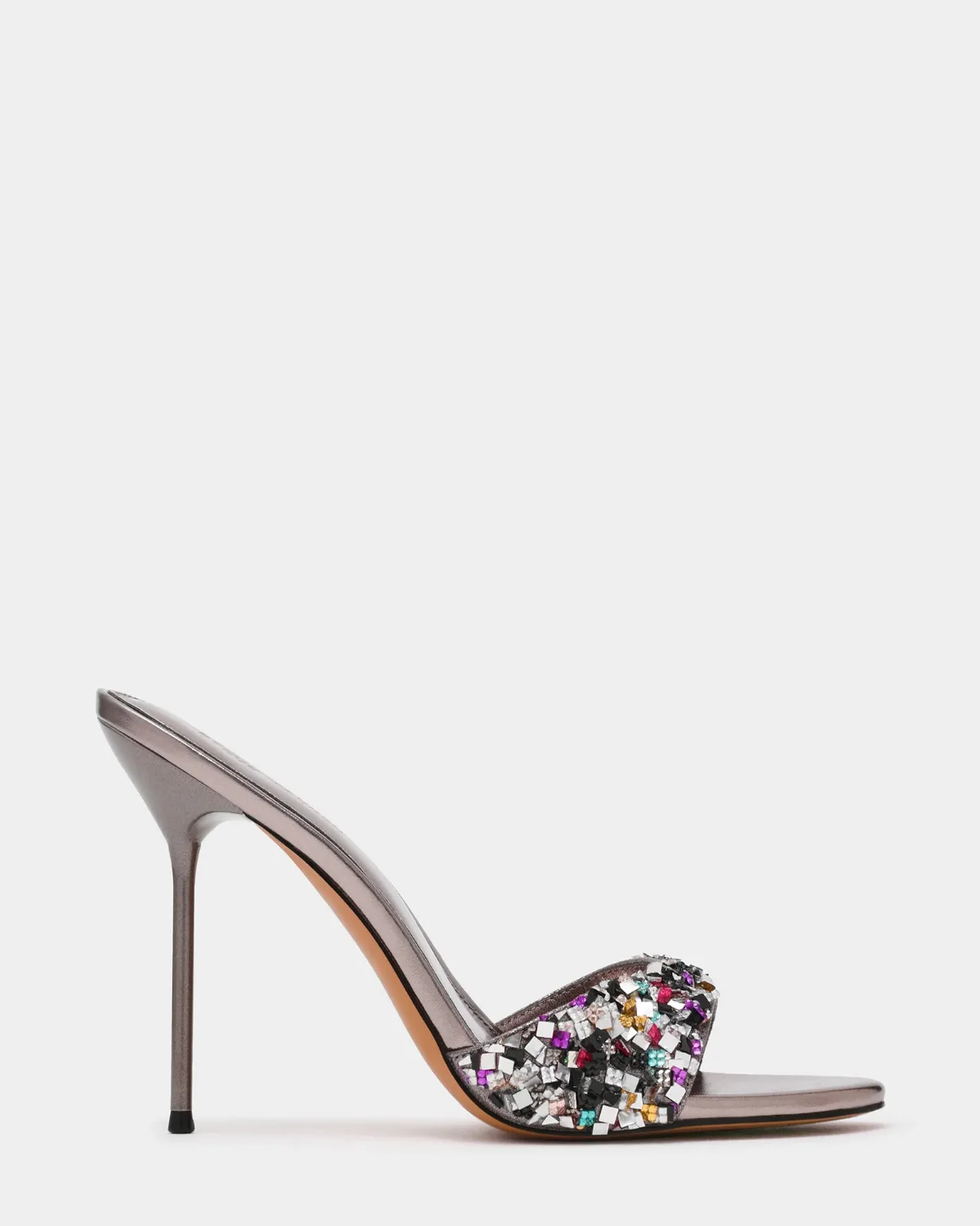 Davina Rhinestones Mule Leather Heels