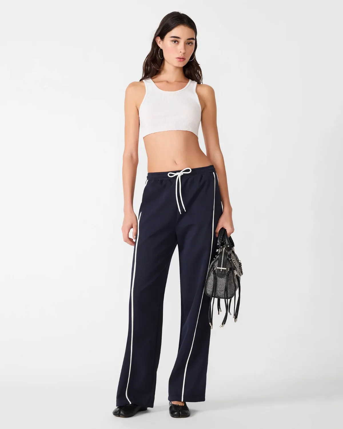 Kristina Pant Wide Leg Bottoms - Cotton/Polyester/Elastane by Steve Madden