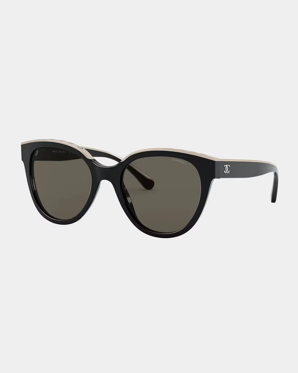 Oversized Round Acetate Polarized Sunglasses by CHANEL