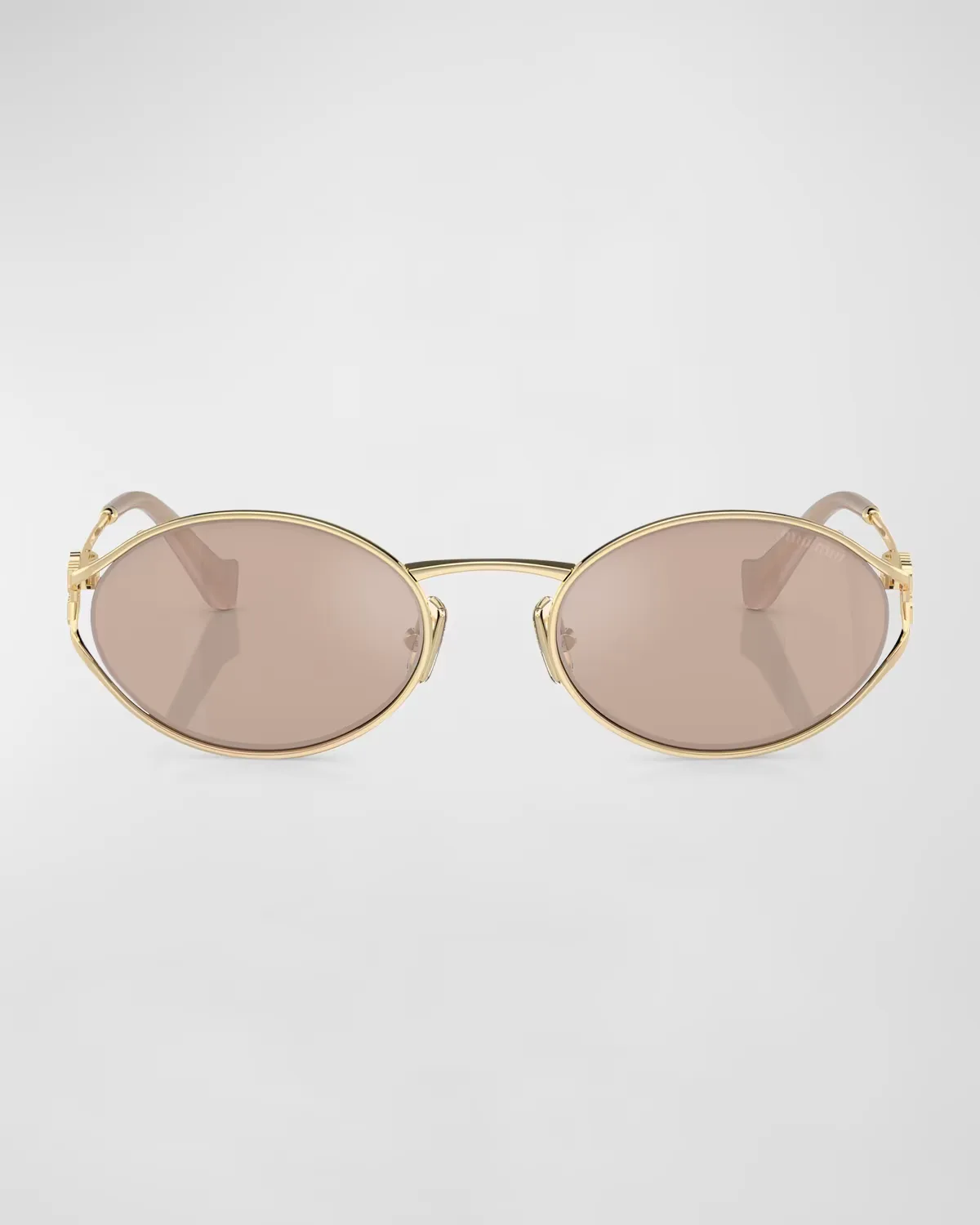 Logo Metal Oval Sunglasses by Miu Miu