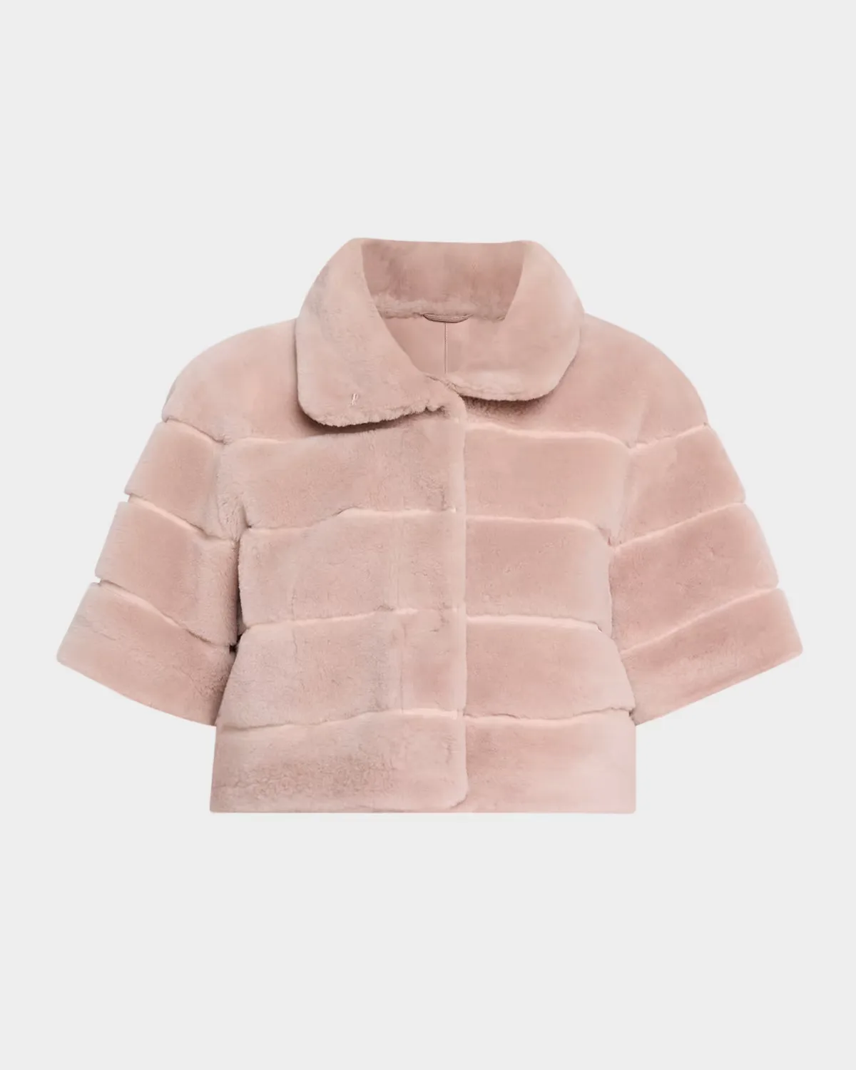 Reversible Lamb Shearling Bolero Jacket with Cropped Sleeves by Gorski