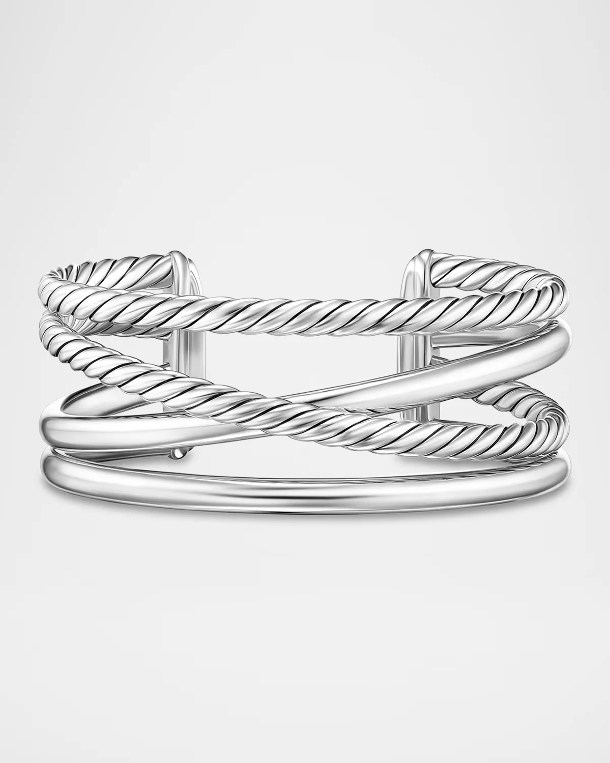 Crossover 5 Row Cuff Bracelet in Silver, 25mm by David Yurman
