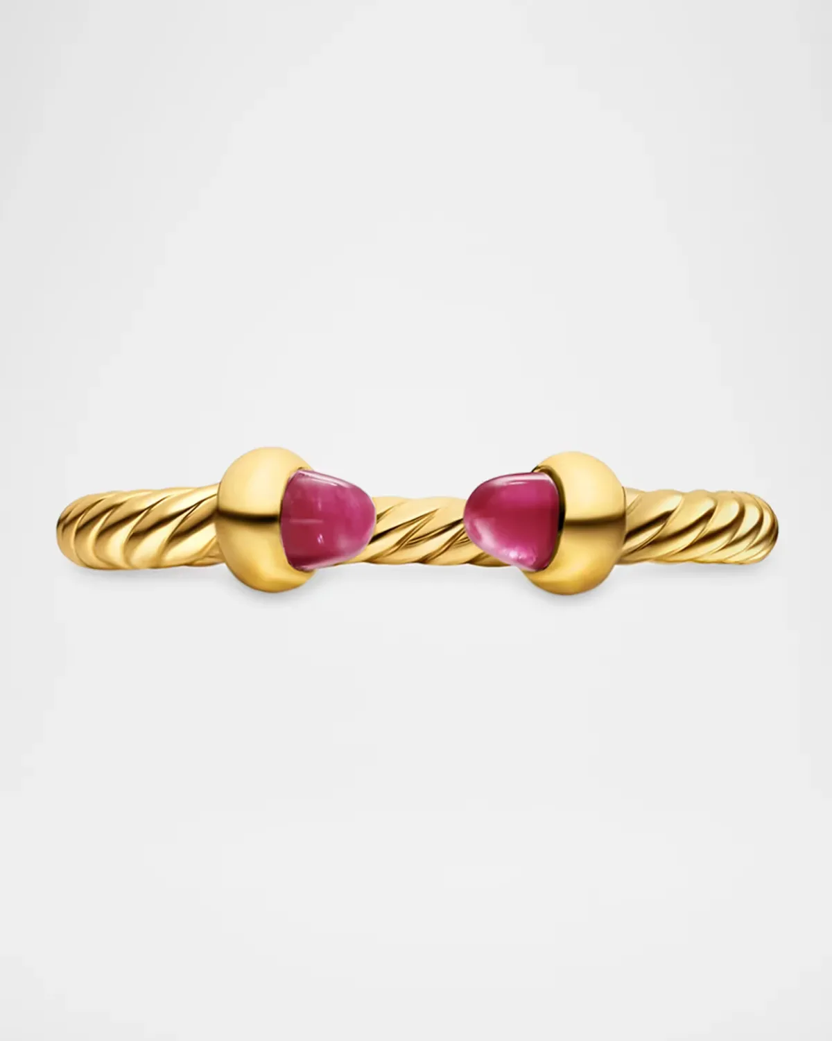 Micro Cablespira Flex Open Ring with Rubies in 18K Gold, 2.5mm by David Yurman