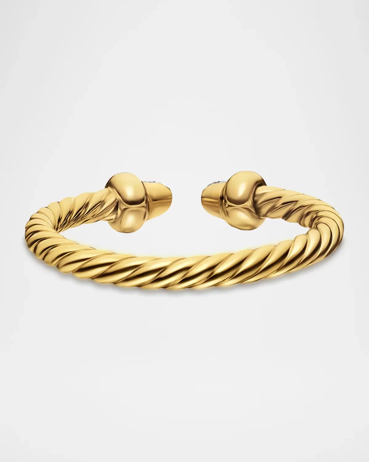 Micro Cablespira Flex Open Ring with Diamonds in 18K Gold, 2.5mm by David Yurman