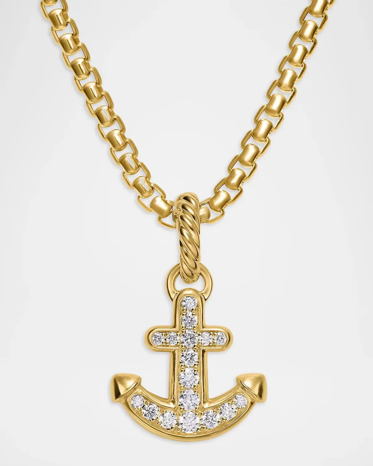 Pave Anchor Pendant with Diamonds in 18K Gold, 23mm by David Yurman