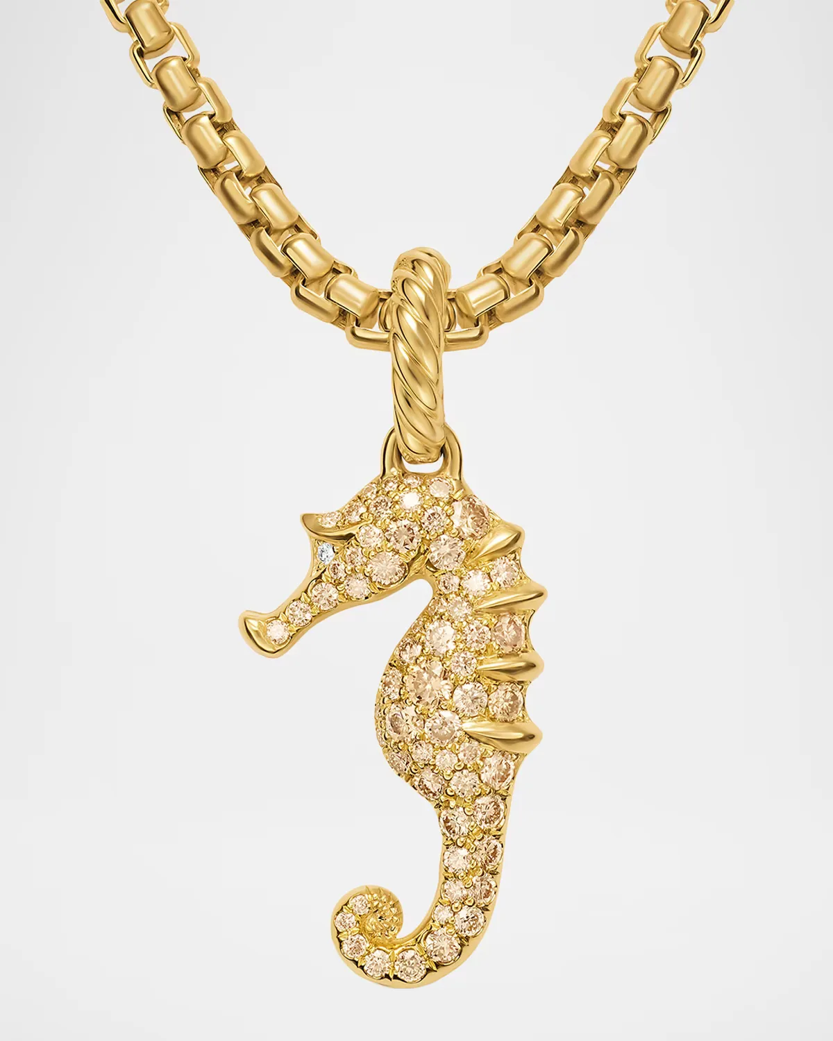 Pave Seahorse Pendant with Diamonds in 18K Gold, 29mm by David Yurman