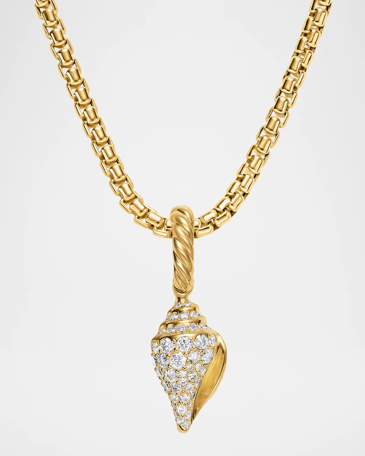 Pave Shell Pendant with Diamonds in 18K Gold, 21mm by David Yurman