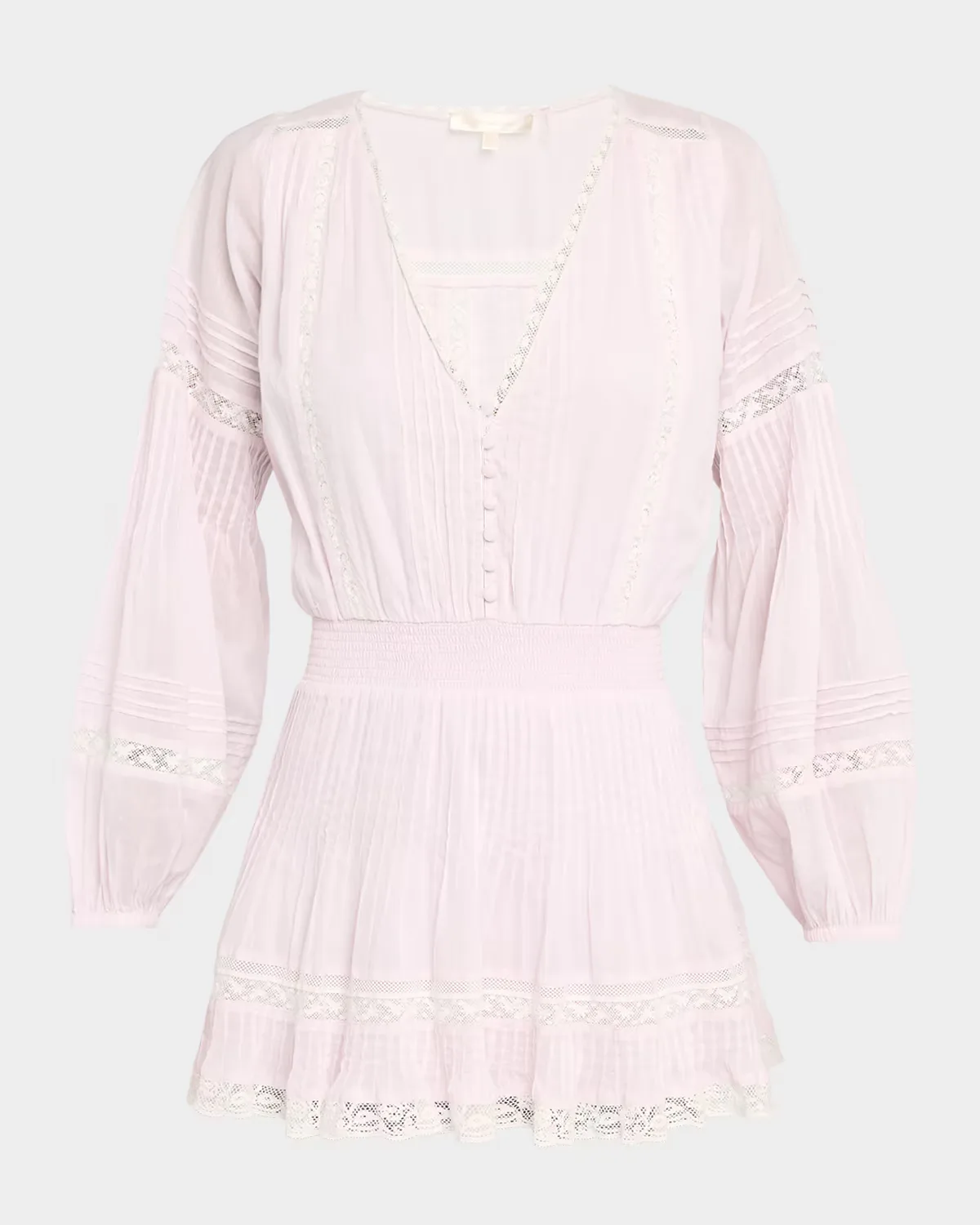 Winfrey Lace-Trim Cotton Mini Dress by LoveShackFancy
