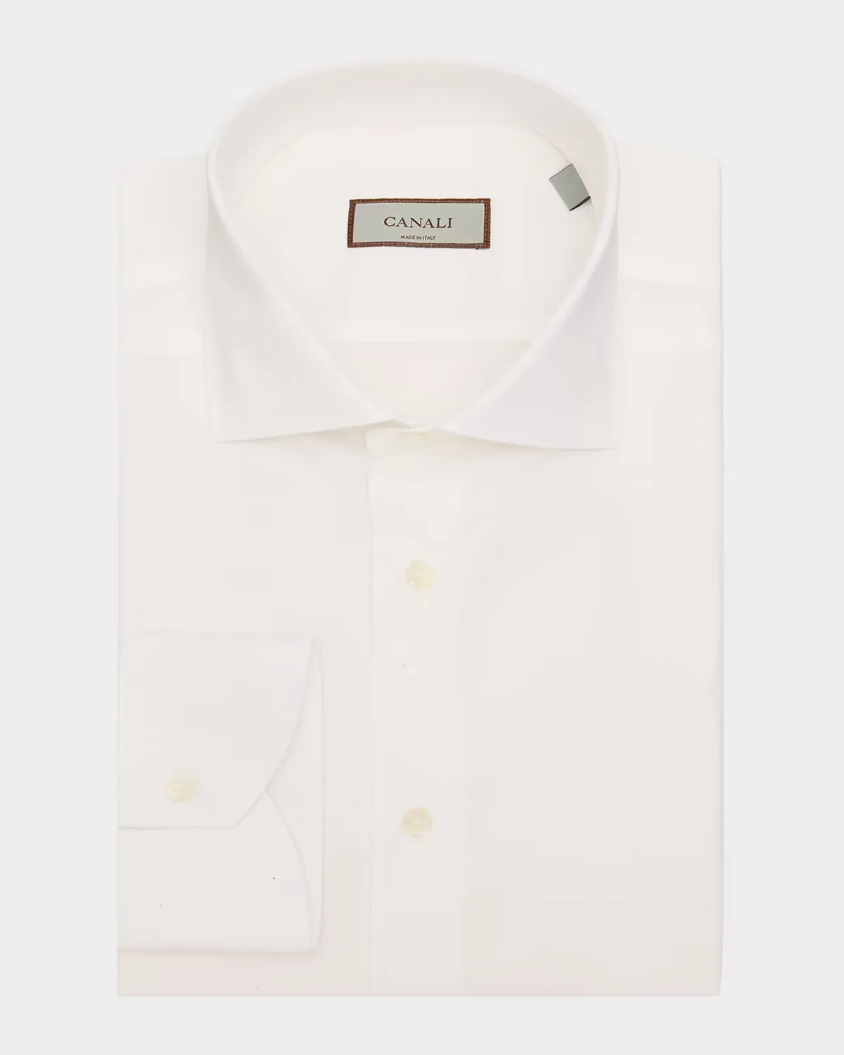 Cotton and Linen Solid Dress Shirt by Canali