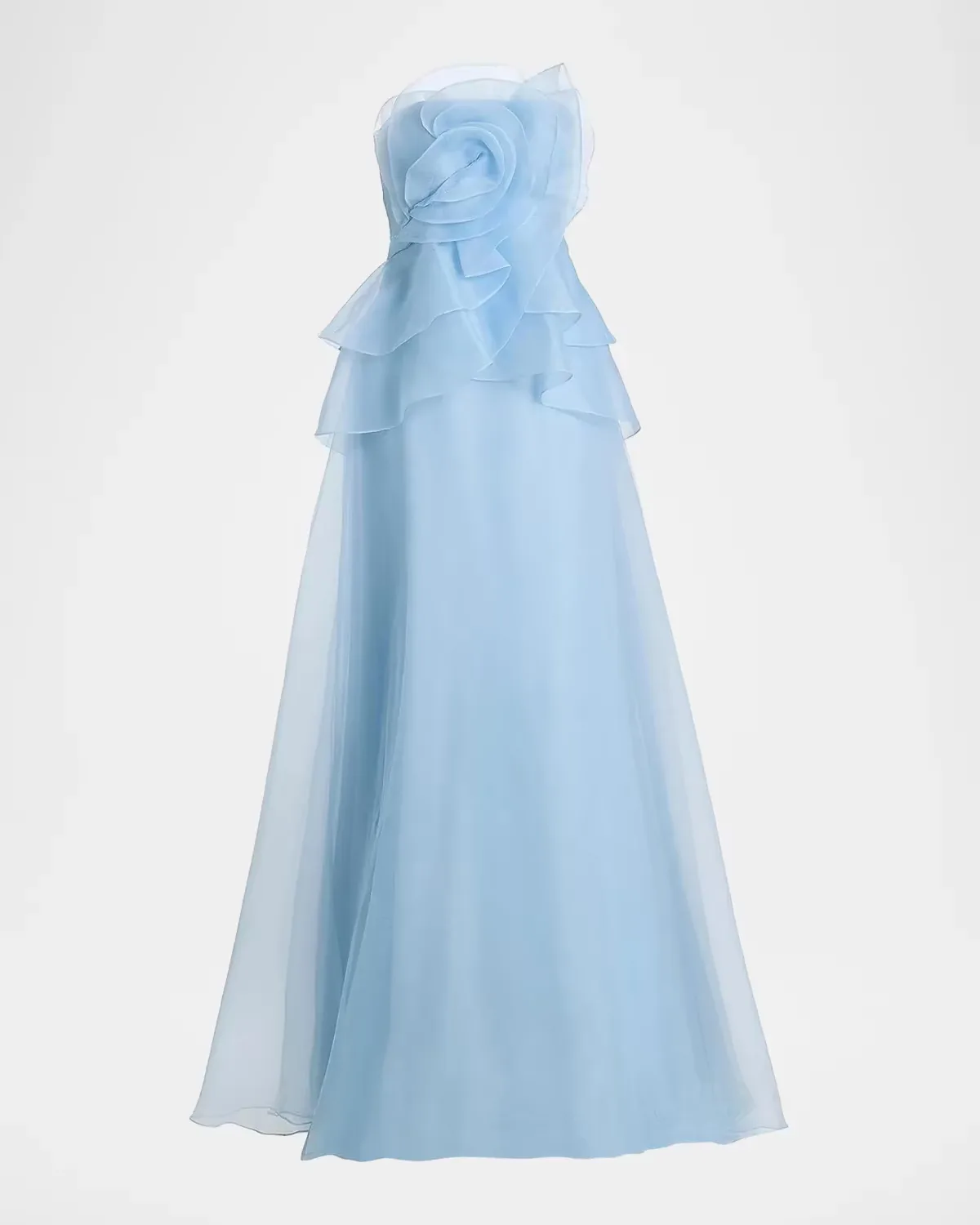 Gilda Draped Rose Strapless Organza Gown by Theia