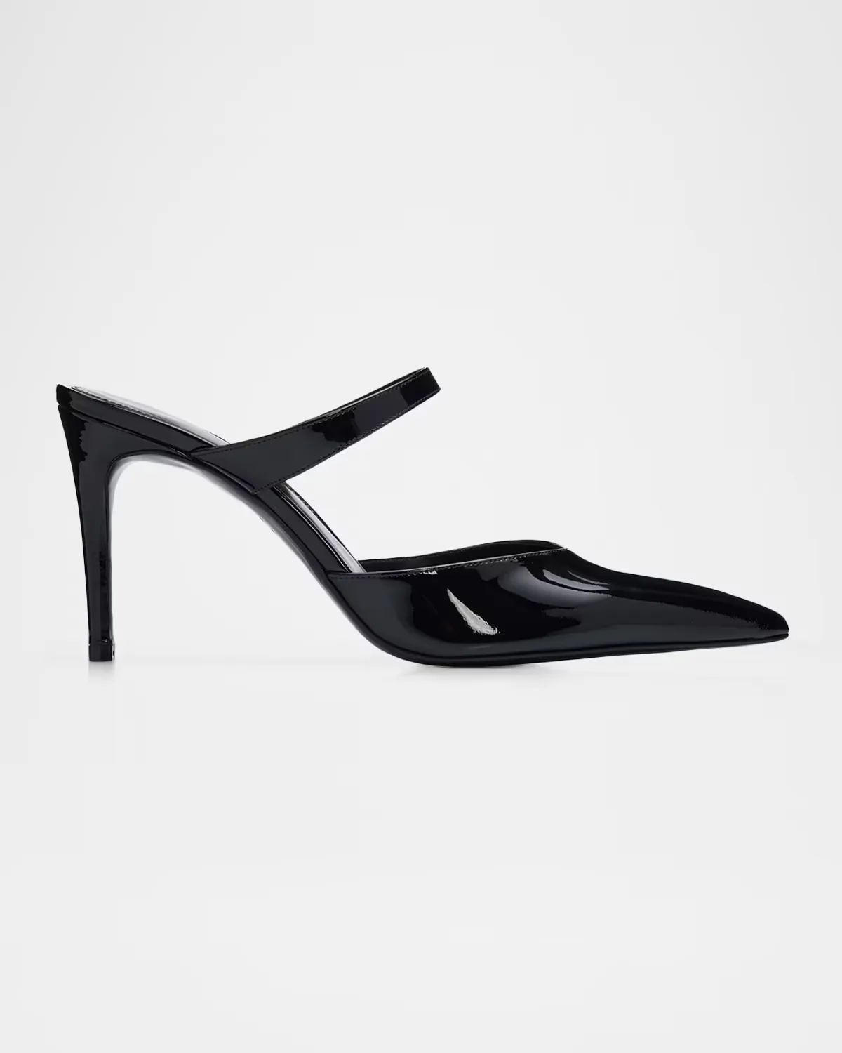 85mm Stuart Power Patent Leather Mule Pumps