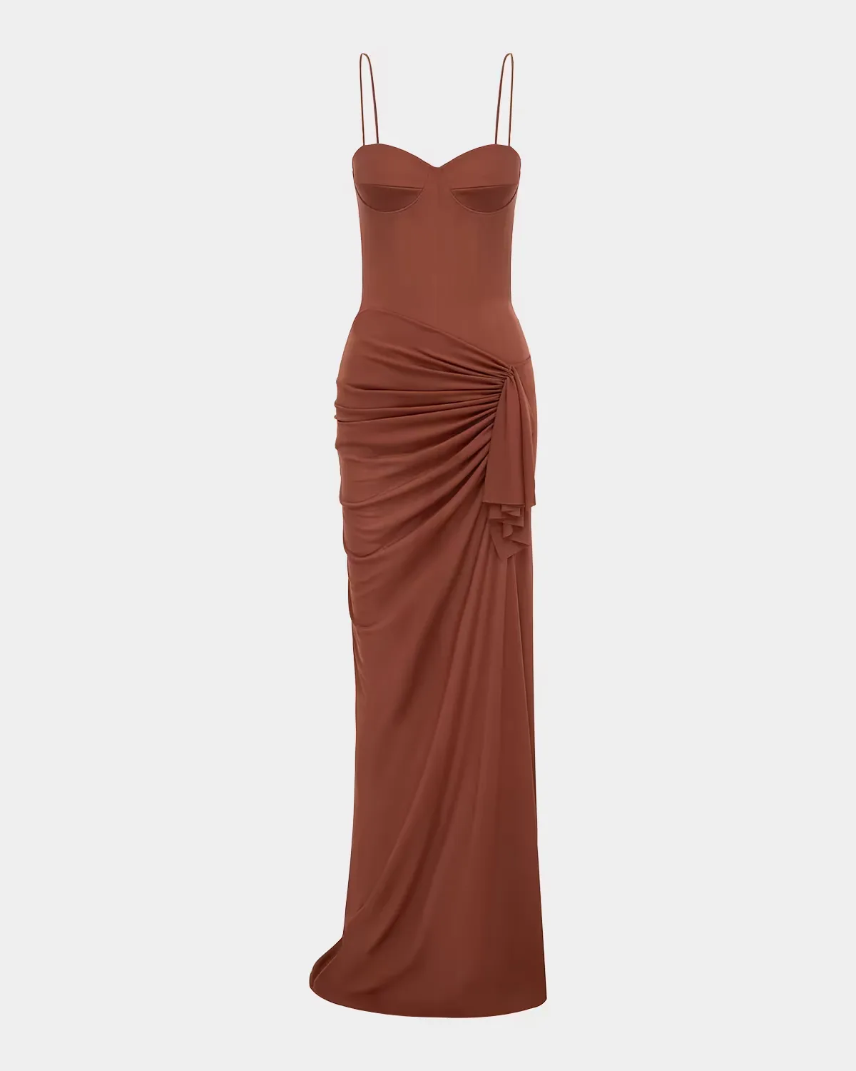 Sleeveless Draped Bustier Column Gown by Alex Perry