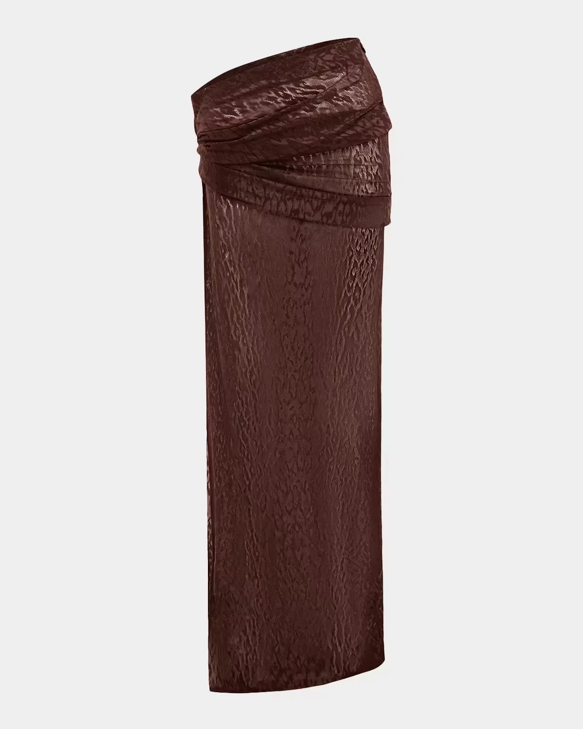 Asymmetric Draped Leopard Burnout Maxi Skirt by Alex Perry