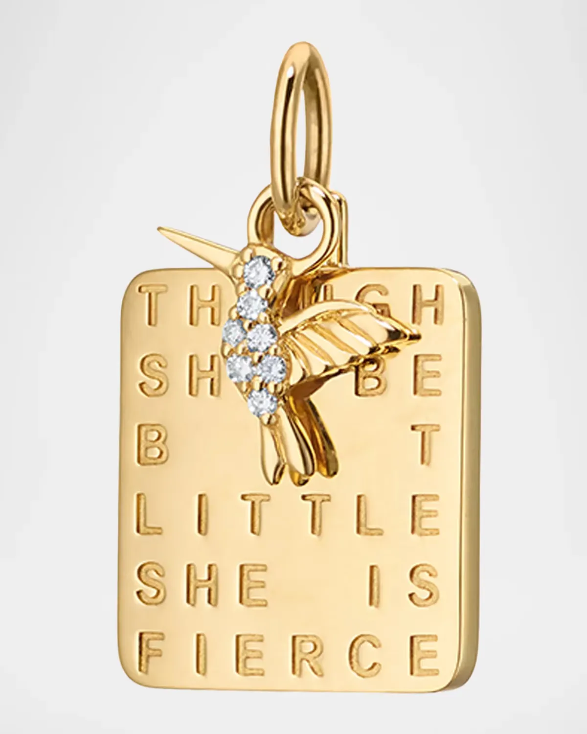 18K Yellow Gold She Is Fierce Square Charm with Diamonds by Monica Rich Kosann