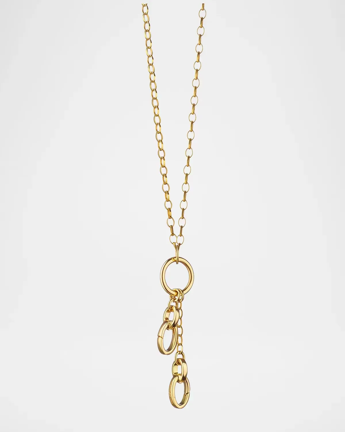 18K Yellow Gold Small Charm Chain Necklace, 22L