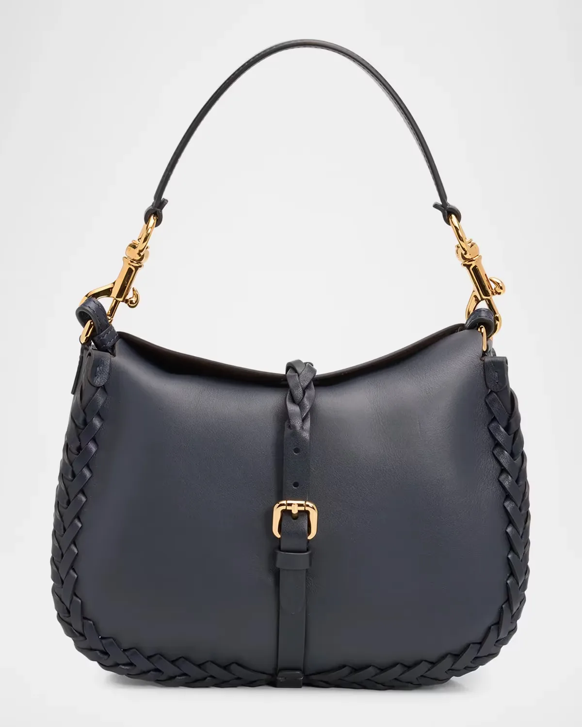 Braid-Trim Leather Shoulder Bag by ETRO
