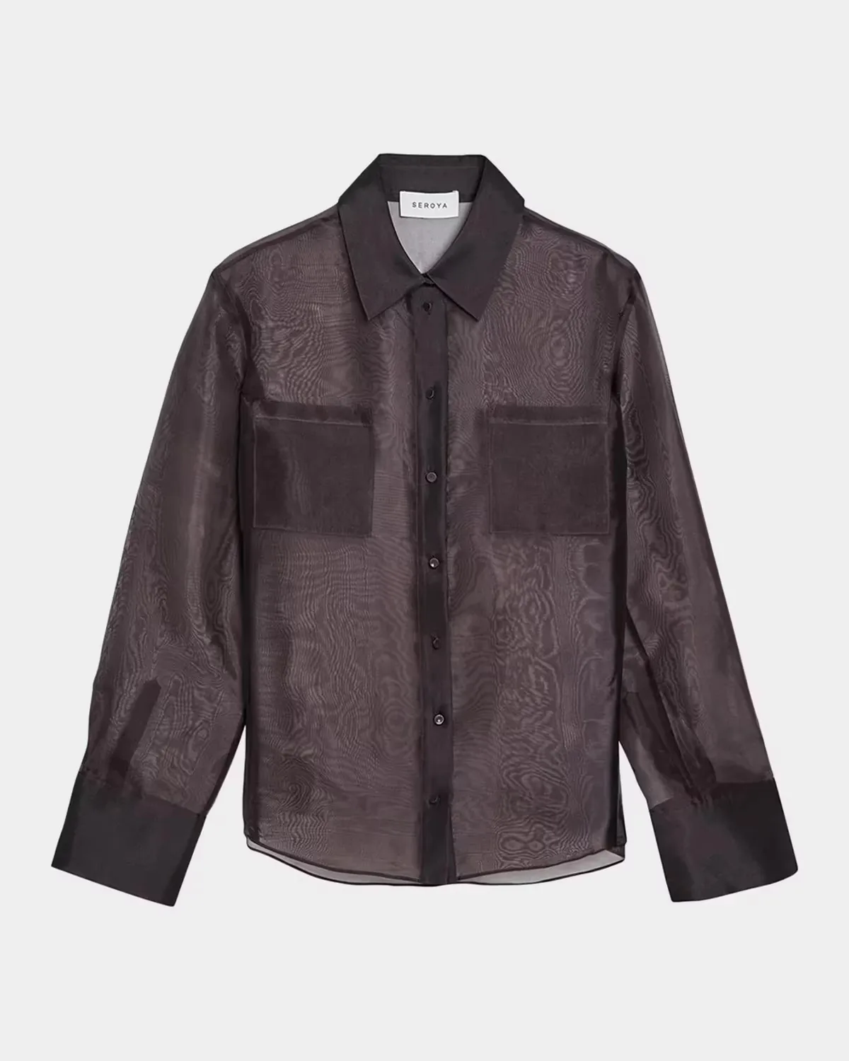 Estella Sheer Silk Organza Button-Down Shirt by SEROYA