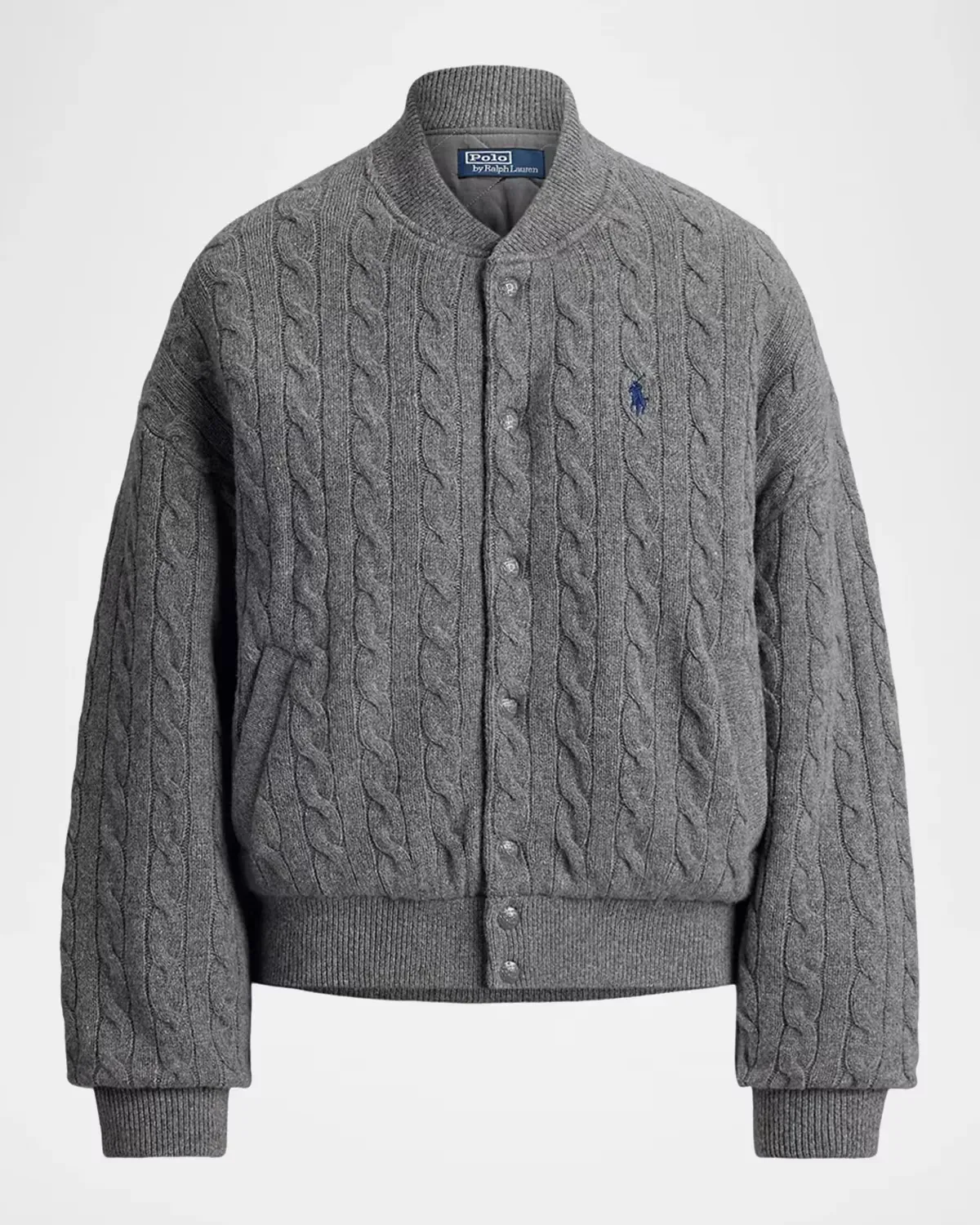 Cable-Knit Wool-Cashmere Snapped Jacket by Polo Ralph Lauren