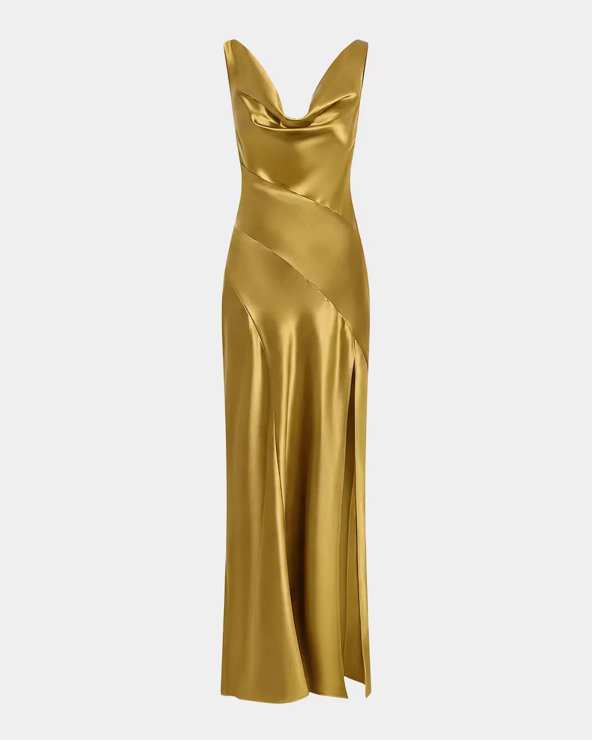 Alfina Cowl-Neck Satin Maxi Dress
