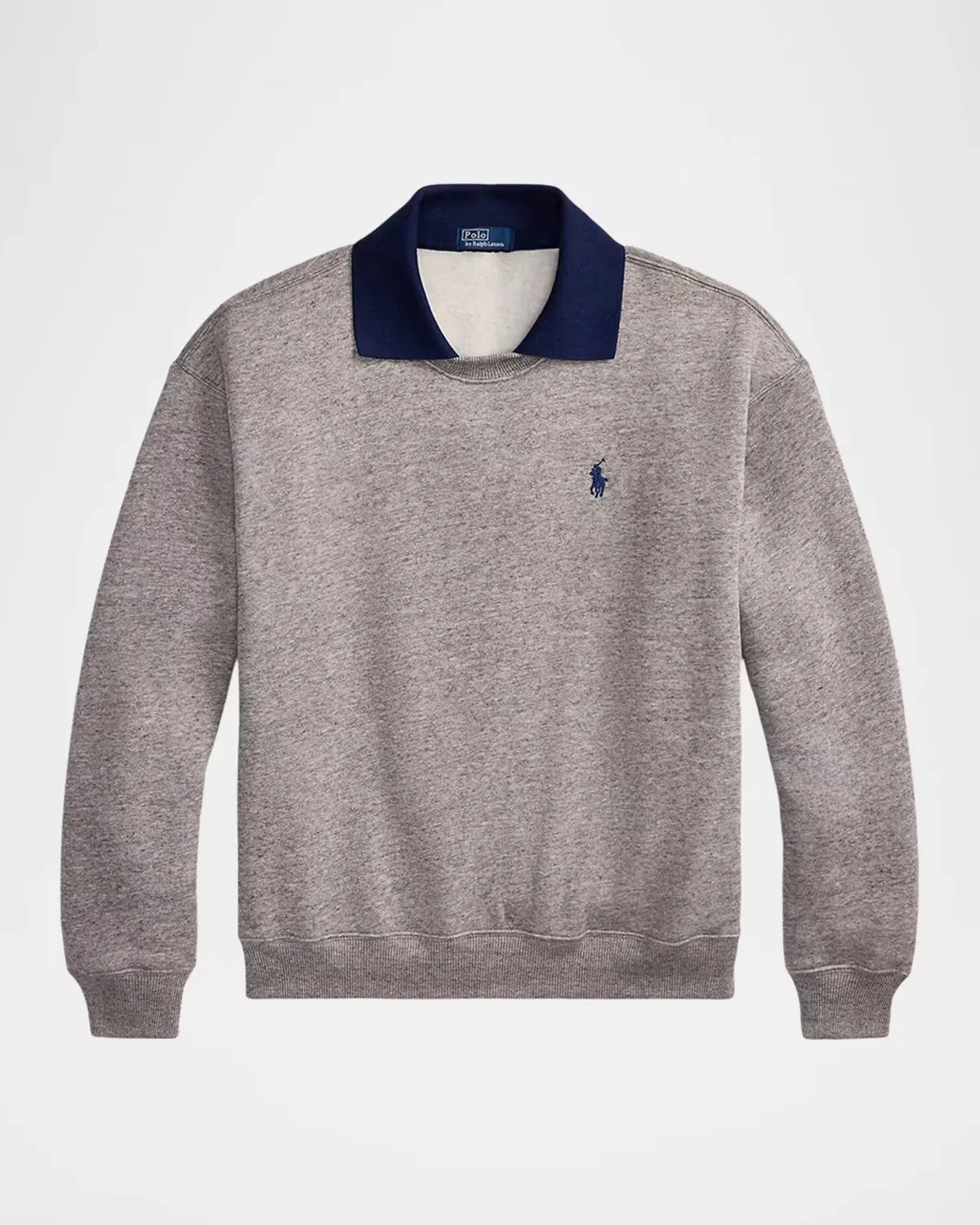 Polo-Collar Fleece Crewneck Sweatshirt by Polo Ralph Lauren