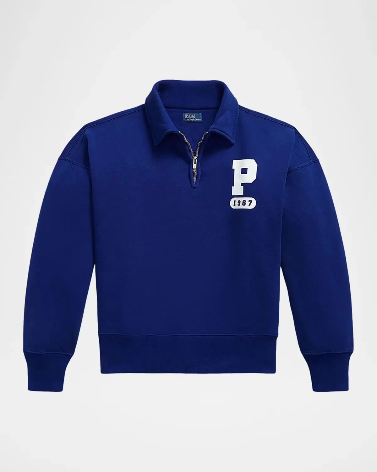 P Logo Slub Fleece Quarter-Zip Sweatshirt