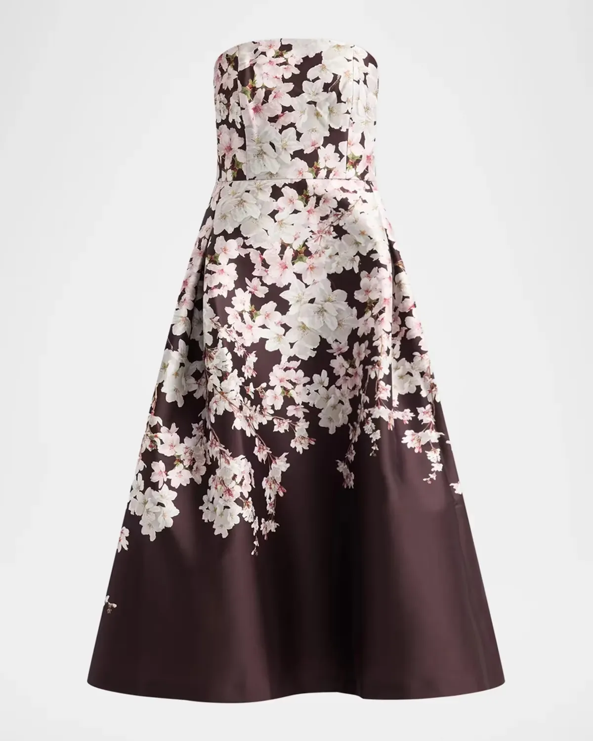 Shay Strapless Floral Mikado Midi Dress by SACHIN BABI