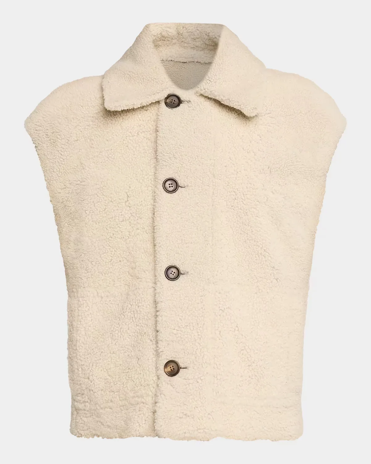 Reversible Suede & Lamb Shearling Vest by Brunello Cucinelli